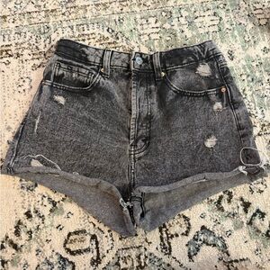 Wild Fable Black Distressed High Waisted Jean Shorts | 4